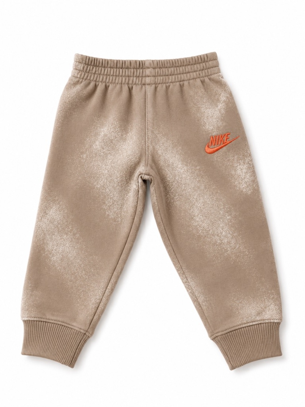 New - Nike Toddler Metallic Taupe Joggers with Orange Logo